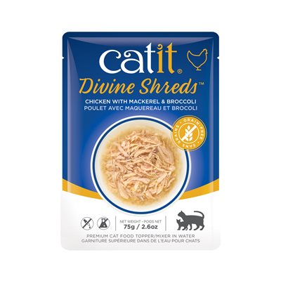 Catit Garniture Divine Shreds Pour Chats, Poulet Avec Maquer