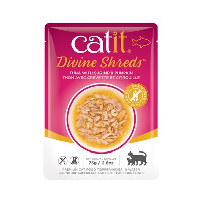 Catit Garniture Divine Shreds Pour Chats, Thon Avec Crevette