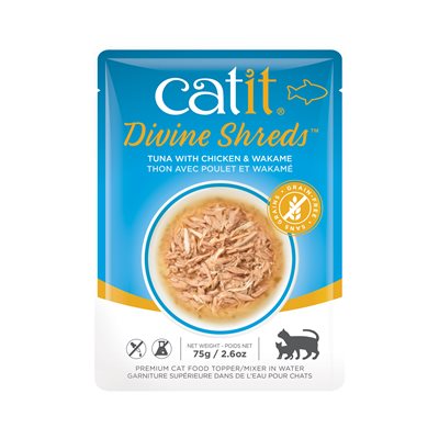 Catit Garniture Divine Shreds Pour Chats, Thon Avec Poulet E