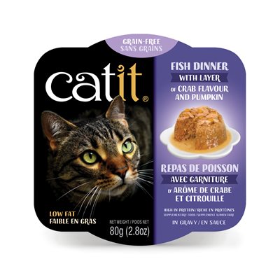 Repas de poisson Catit avec arôme de crabe et citrouille, 80 g (2,8 oz)