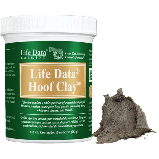 Life Data® Hoof Clay® – Argile Antimicrobienne pour la Fourchette, la Maladie de la Ligne Blanche et les Défauts du Sabot-10Oz