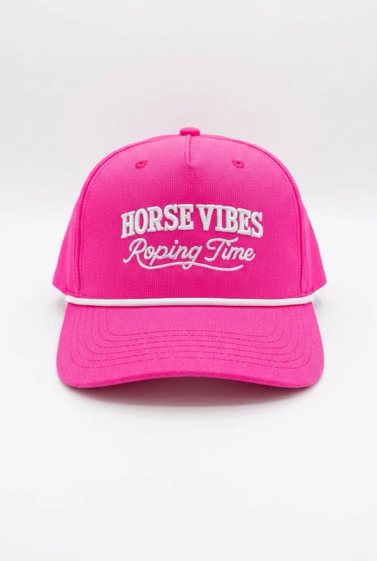 Horse Vibes Casquette roping time rose avec corde