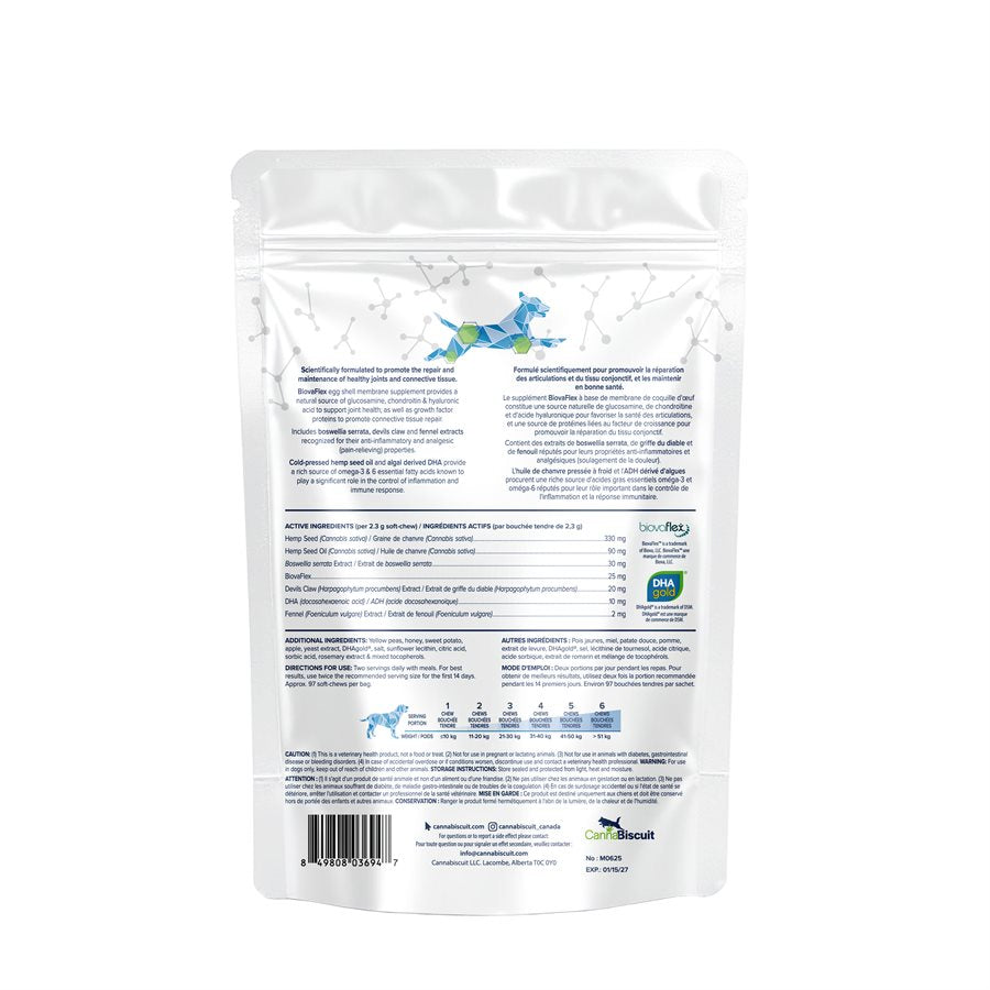 CannaBiscuit Produit de Santé Vétérinaire à Base de Chanvre Mobilité 225g