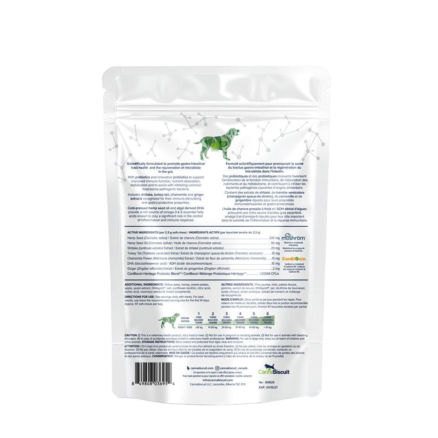 CannaBiscuit Produit de Santé Vétérinaire à Base de Chanvre Santé Intestinale 225g