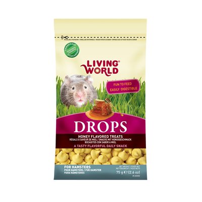 Régals Drops Living World pour hamsters, saveur de miel, 75 g (2,6 oz)