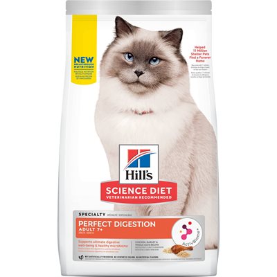 Hill's Science Diet Sénior 7+ Santé Digestive Chat Poulet Orge & Avoine 3.5 LB