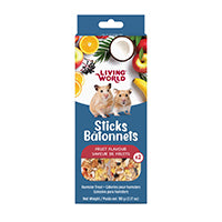 2 bâtonnets LivingWorld pour hamsters, fruits, 90g
