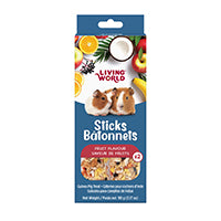 Bâtonnets Living World pour cochons d’Inde, saveur de fruits, 90g, paquet de 2
