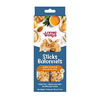 Bâtonnets Living World pour lapins, saveur de miel, paquet de 2, 90 g (3,17 oz)