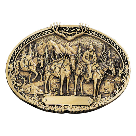 Montana Silversmiths Boucle de ceinture Hiss Heritage Attitude pour chevaux de bât et cavalier