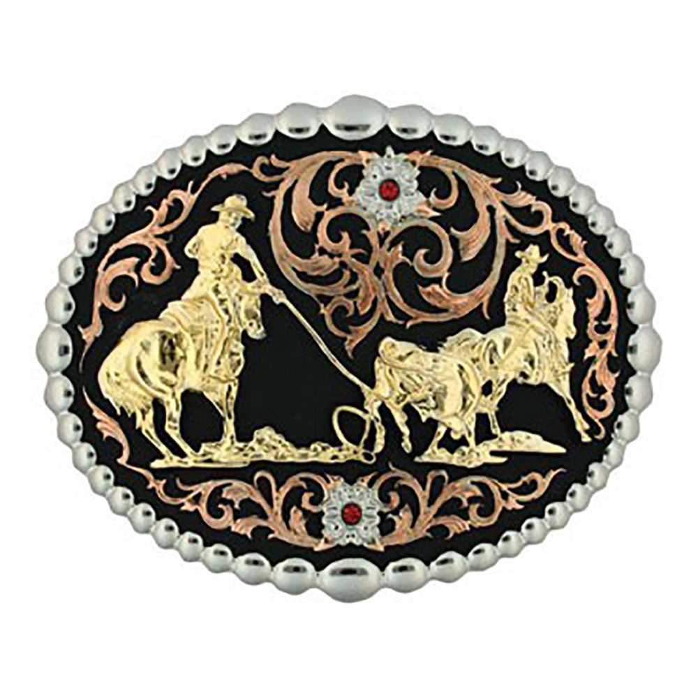 Montana Silversmiths Boucle de ceinture Tri Color Team Roper Attitude