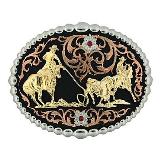 Montana Silversmiths Boucle de ceinture Tri Color Team Roper Attitude