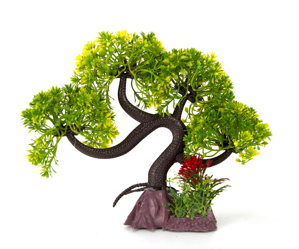 AQUA-FIT – Plante en plastique “Light Green Slanting Bonsai” 11"