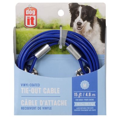 P T Câble D'Att Chiens-Moyen-Bleu 4.5M-V