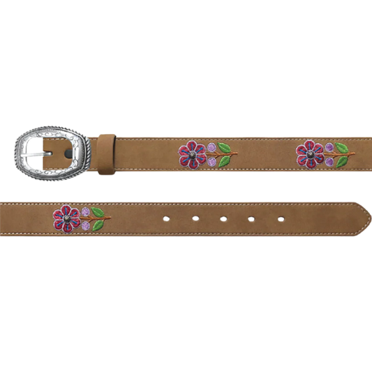 Wrangler Ceinture junior fille avec fleurs – Tan