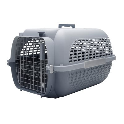 Cage Voyageur Dogit pour chiens, base anthracite avec dessus gris pâle, moyenne, L. 56,5 x l. 37,6 x H. 30,8 cm (22 x 14,8 x 12)