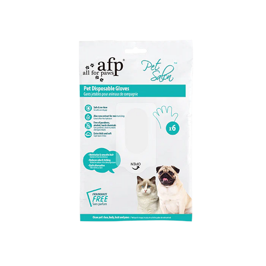 ALL FOR PAWS – Gant de toilettage jetable pour animaux – Pet Salon – Paquet de 6