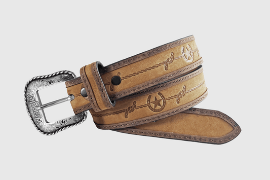 Wrangler Ceinture garçon en cuir Crazy Horse – 30 mm