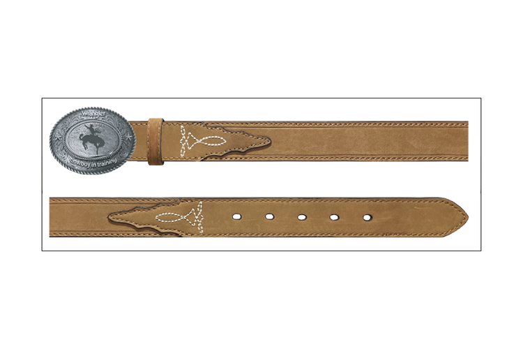 Wrangler Ceinture garçon en cuir Crazy Horse – 30 mm