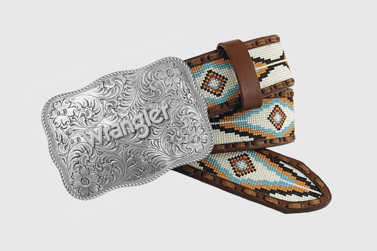 Wrangler Ceinture femme avec incrustation brodée Aztek – 38 mm
