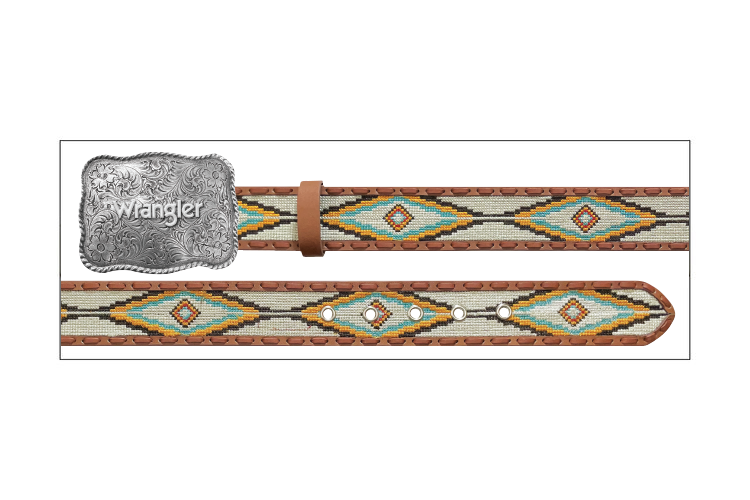 Wrangler Ceinture femme avec incrustation brodée Aztek – 38 mm