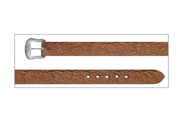 Wrangler Ceinture en cuir Bridle embossé floral – 38 mm