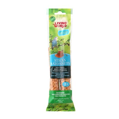 Bâtonnets Living World pour perruches ondulées, saveur de miel, 60 g (2 oz), paquet de 2