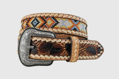 Roper Ceinture avec incrustation brodée Aztec – 38 mm