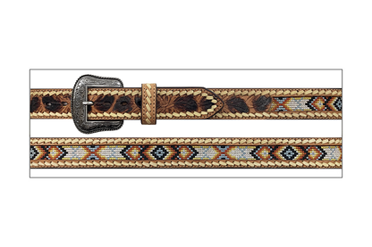 Roper Ceinture avec incrustation brodée Aztec – 38 mm