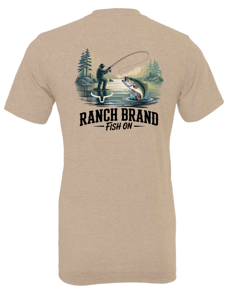Ranch Brand | T-Shirt Homme Fish On 5 | Tan