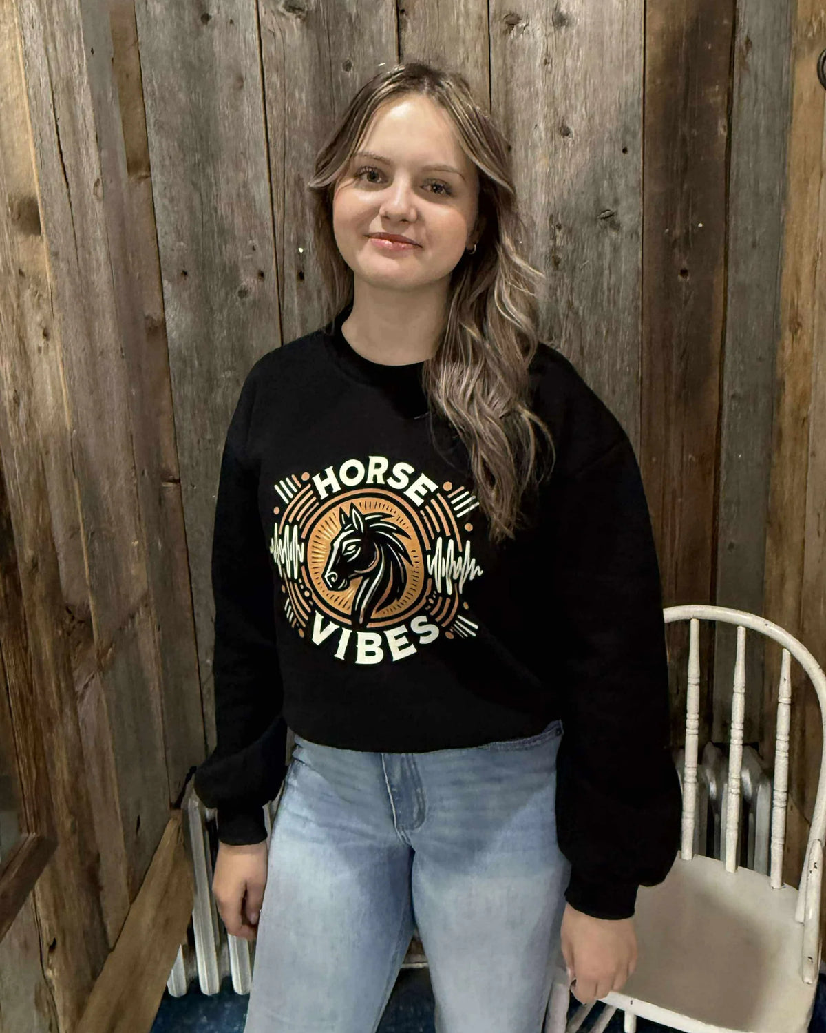 Horse Vibes Crewneck Onde Sauvage Pour Femme