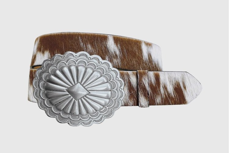 Stetson Ceinture western en cuir Hair-on-Hide – 35 mm