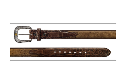 Stetson Ceinture western en cuir italien embossé – 38 mm