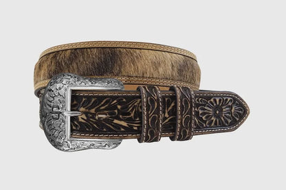 Stetson Ceinture western en cuir Top Grain et Hair-on-Hide – 38 mm