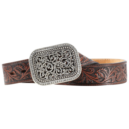 Ariat Ceinture western pour femme – Boucle argentée ornée