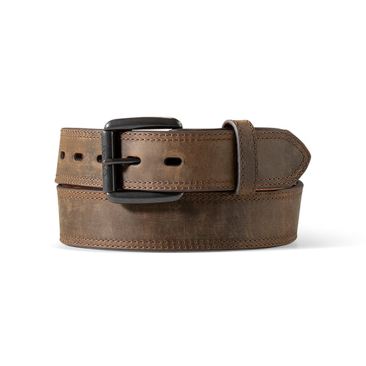 Ariat Ceinture western pour homme – 1 1/2 po, logo incrusté effet vieilli, brun