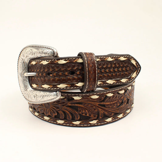 Ariat Ceinture pour – 1 1/2 po, brun, embossée florale