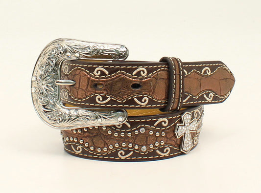 Ariat Ceinture mode pour fille – motif faux crocodile