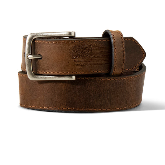 Ariat Ceinture pour garçon – 1 1/4 po, écusson USA, brun