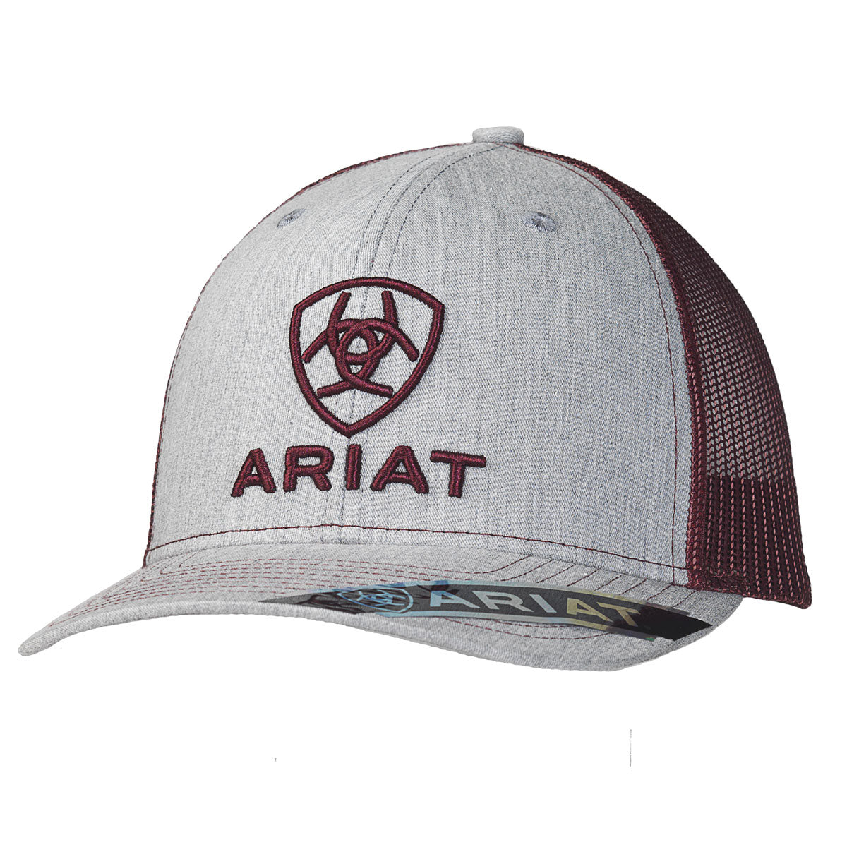 Ariat Casquette Snapback R112 pour Homme Gris et Bourgogne