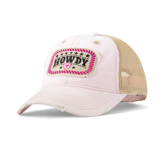 Ariat Casquette pour Femme Blanche Mesh Beige Logo Howdy