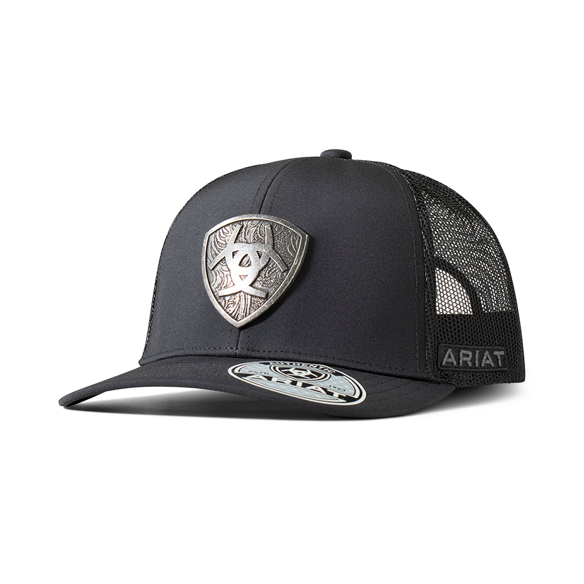 Ariat Casquette pour Homme Noire avec Écusson Métallique