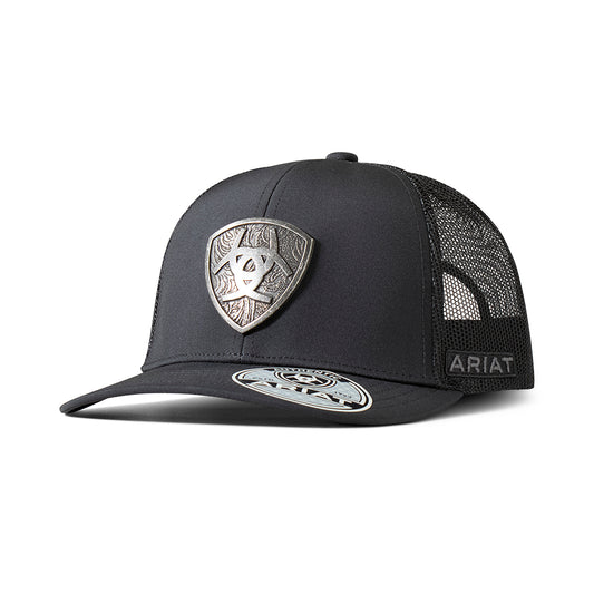Ariat Casquette pour Homme Noire avec Écusson Métallique
