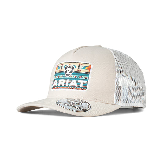 Ariat Casquette pour Homme Beige avec Écusson Style Southwest