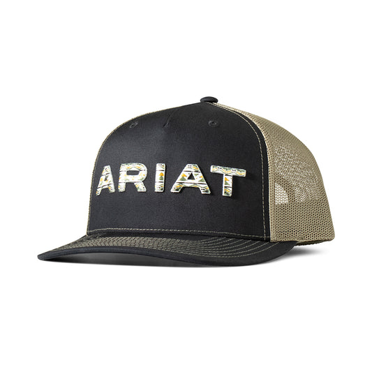 Ariat Casquette pour Homme Noire et Verte avec Logo Brodé Style Southwest