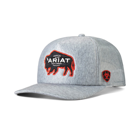 Ariat Casquette pour Homme Grise avec Patch Silhouette de Bison