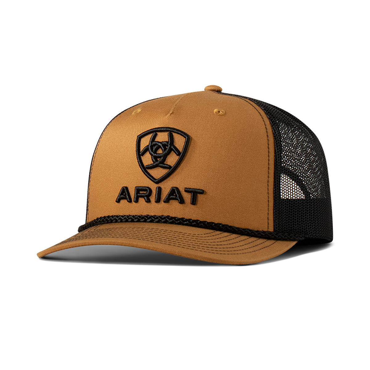Ariat Casquette pour Homme Tan avec Logo et Écusson Brodés 3D