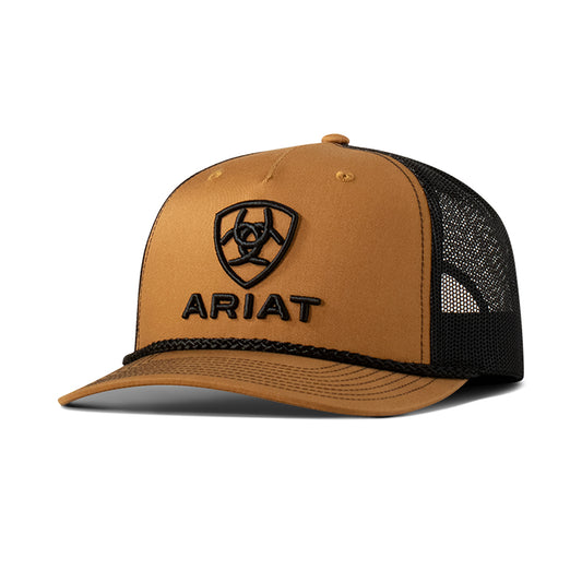 Ariat Casquette pour Homme Tan avec Logo et Écusson Brodés 3D