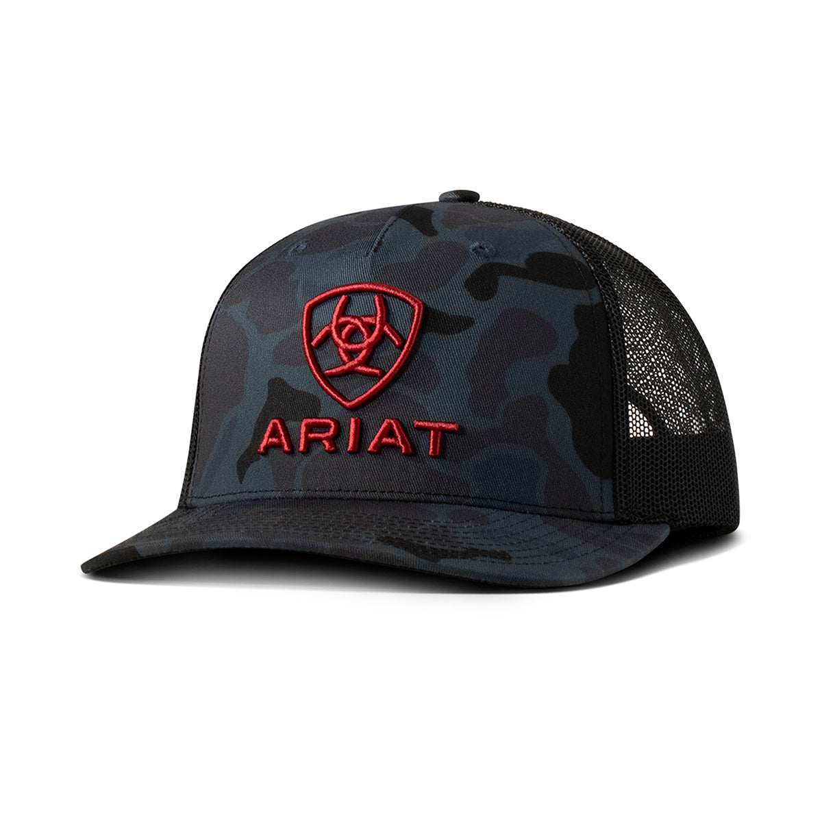 Ariat Casquette pour Homme Bleu Marine Camo avec Logo et Écusson Brodés 3D