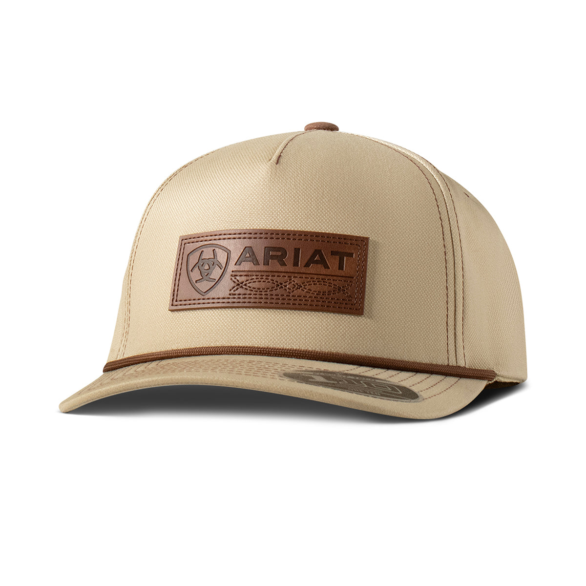 Ariat Casquette FlexFit 110 pour Homme Kaki avec Patch en Cuir Synthétique Embossé